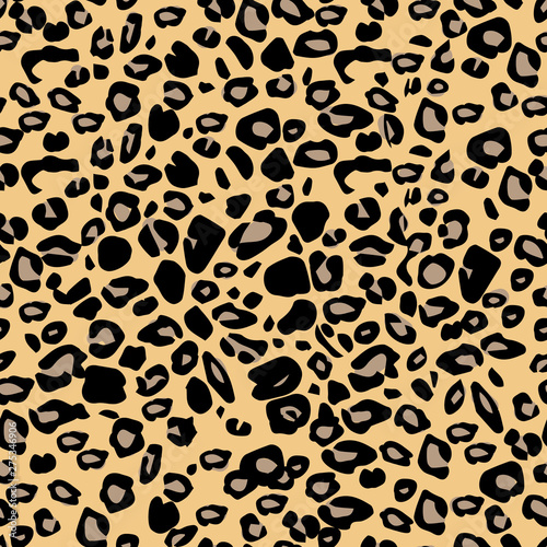 Vector black and orange leopard spots seamless pattern texture backgound. Classic animal print perfect for wallpaper, backgrounds, product design, or fabric prints.