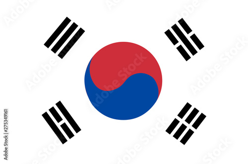 Happy South Korea day background. Bright button with flag of South Korea. Banner illustration with flag.