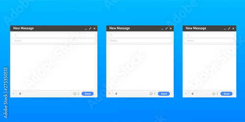 Email template. Blank e-mail browser window. Mail message web page vector frame. Vector stock illustration.