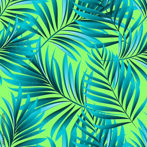 Palm. Tropical plants seamless pattern.