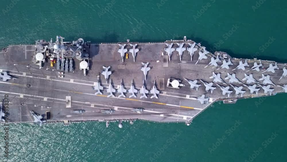  Aircraft carrier battleship military navy nuclear ship carrier and loading fighter jet aircraft 