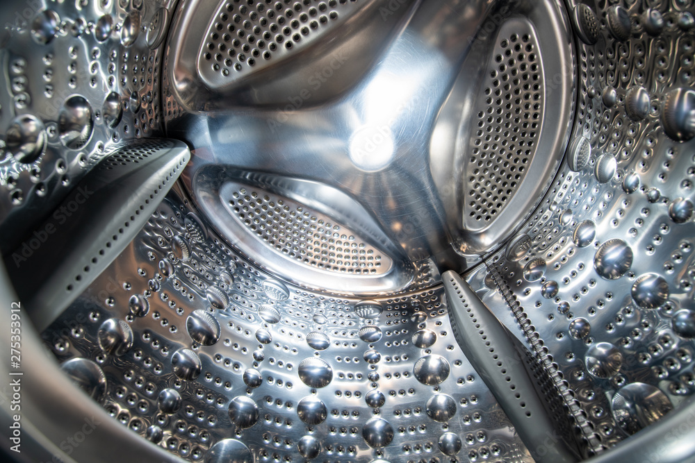 Modern metallic drum of front loading washing machine Modern metallic drum of front loading washing machine