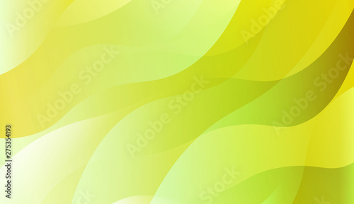 Template Background With Wave Geometric Shape. For Template Cell Phone Backgrounds. Vector Illustration with Green Yellow Color Gradient. © Eldorado.S.Vector