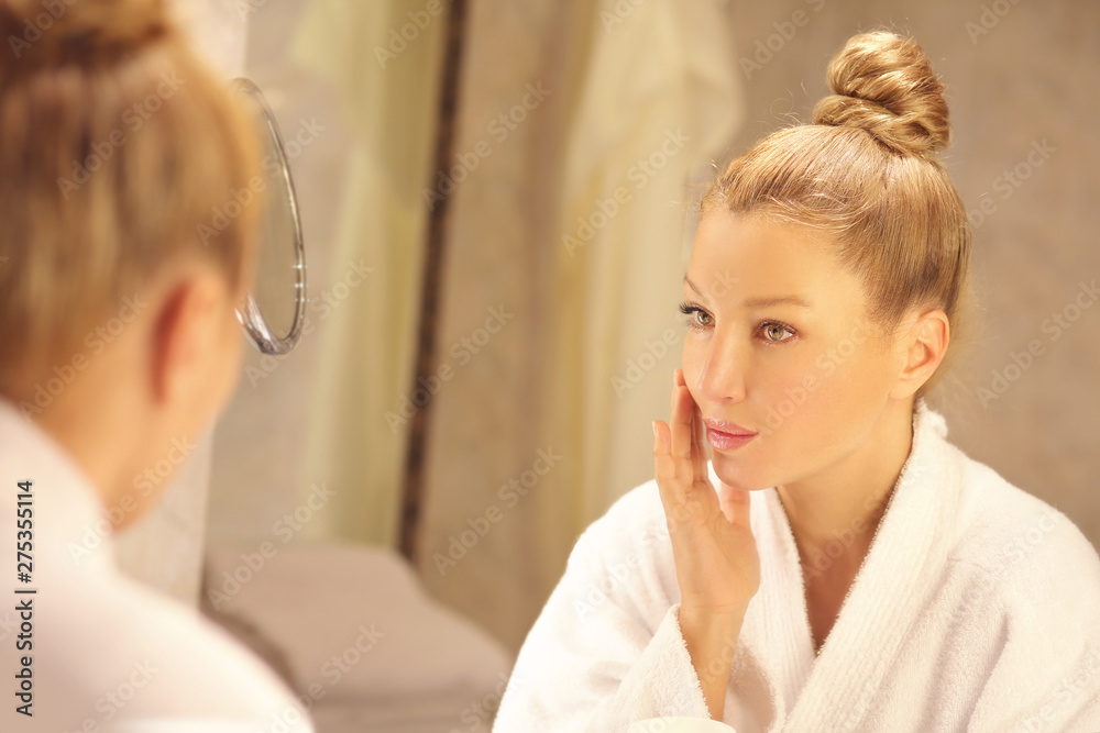 Magic anti-aging cream.Applying the cream Magic anti-aging cream.Applying the cream
