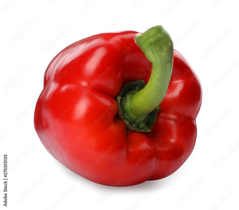 Fresh ripe red bell pepper isolated on white Fresh ripe red bell pepper isolated on white