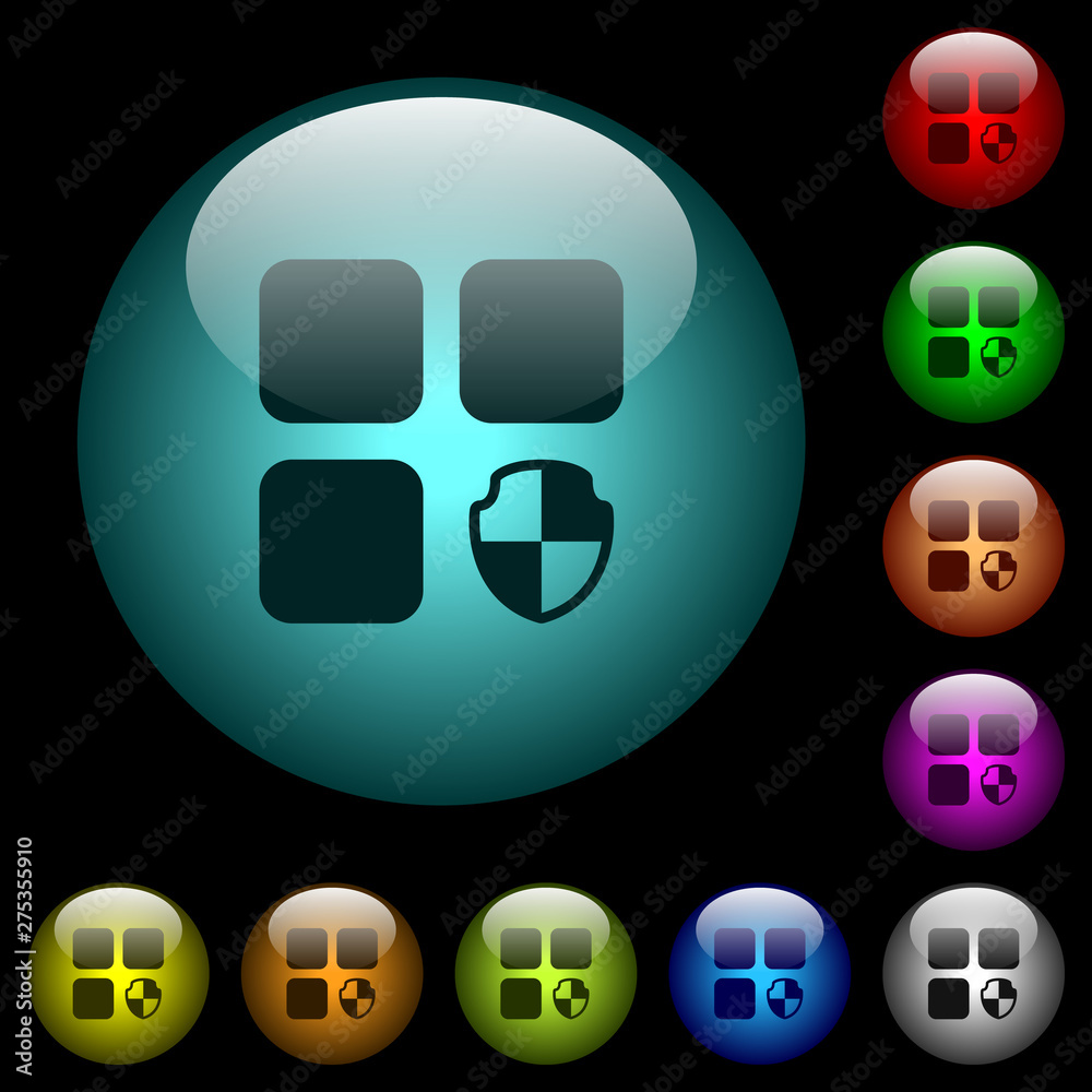 Protect component icons in color illuminated glass buttons Protect component icons in color illuminated glass buttons