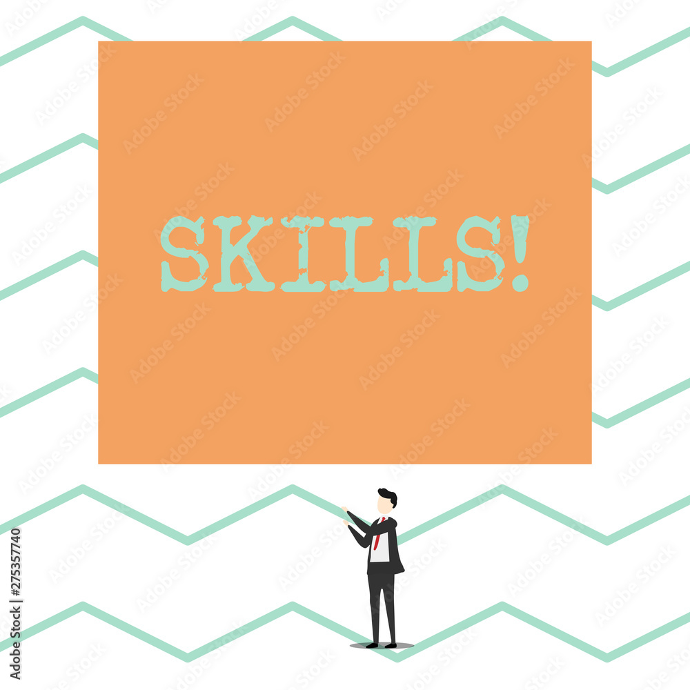 Conceptual hand writing showing Skills. Concept meaning ability do something very well by nature Conceptual hand writing showing Skills. Concept meaning ability do something very well by nature