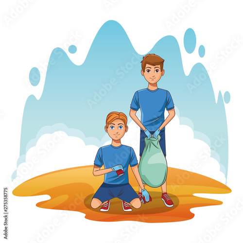 cleaning service person avatar cartoon character