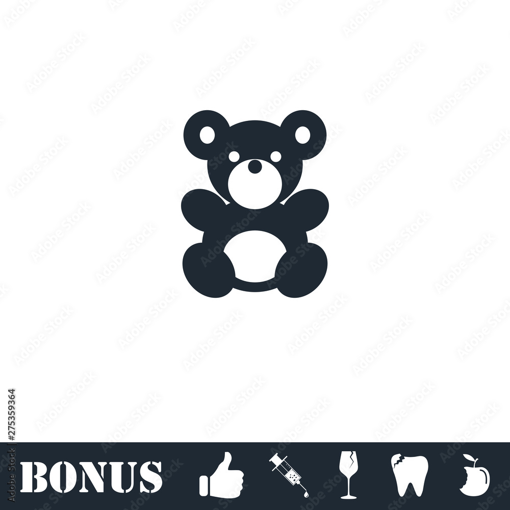 Teddy Bear icon flat Teddy Bear icon flat