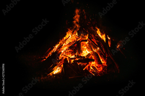 background - flame and burning coals