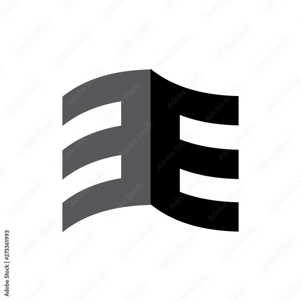 Letter EE open book page logo design vector Letter EE open book page logo design vector
