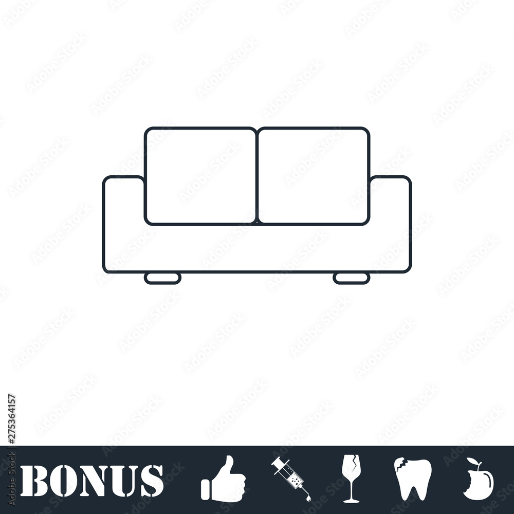 Sofa icon flat