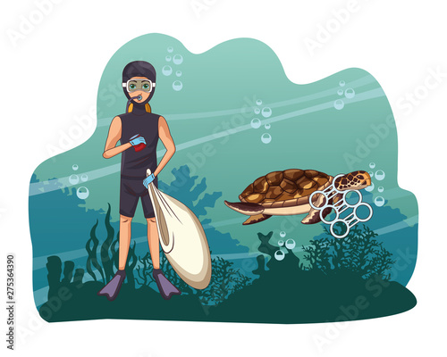 scuba diving avatar cartoon character