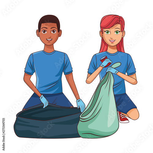 cleaning service person avatar cartoon character