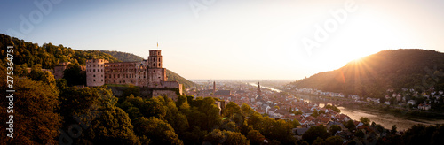 Fototapeta Naklejka Na Ścianę i Meble -  Heidelberg Sommer Sonnenuntergang Panorama