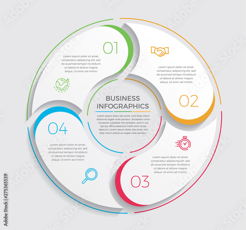Infographic design vector and marketing icons can be used for workflow layout  diagram  annual report  web design.  Business concept with 4 options  steps or processes. - Vector 