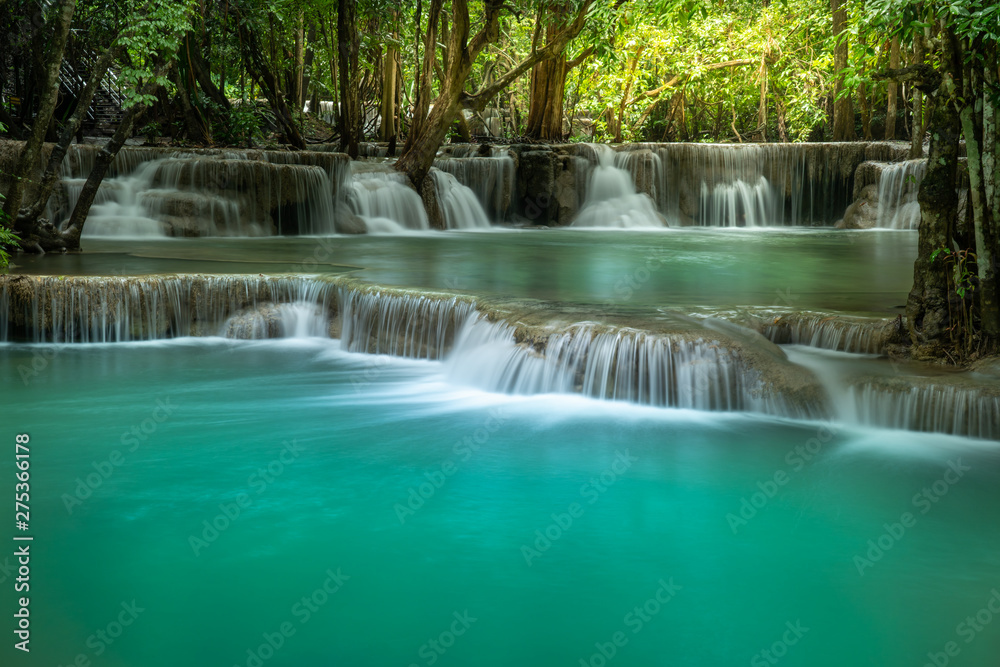Huay Mae Kamin waterfall, Srinakarin Dam National Park in Kanchanaburi, Thailand
