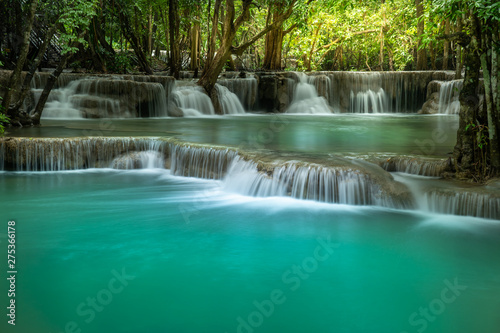 Huay Mae Kamin waterfall  Srinakarin Dam National Park in Kanchanaburi  Thailand