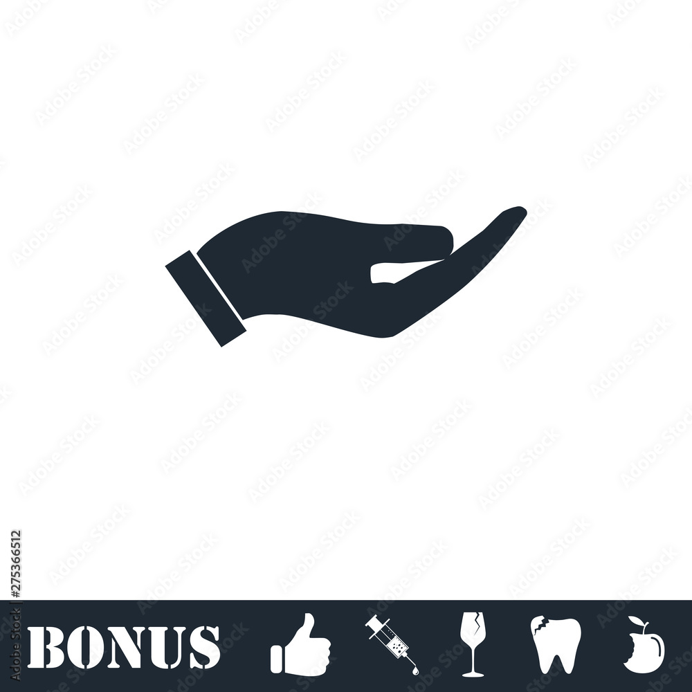 Obraz premium Holding palm icon flat