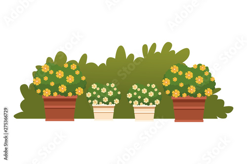 plant pot with flowers icon cartoon