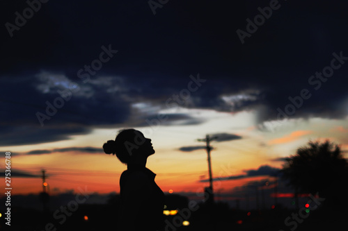 silhouette of woman 