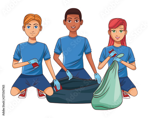 cleaning service person avatar cartoon character