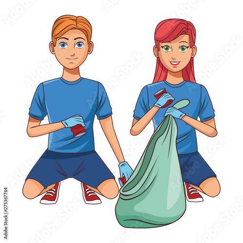 cleaning service person avatar cartoon character
