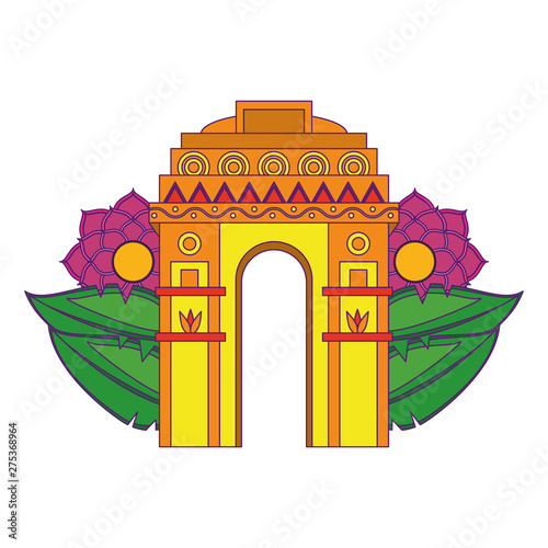 indian building monuments icon cartoon