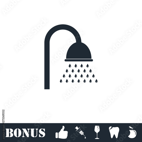 Shower icon flat