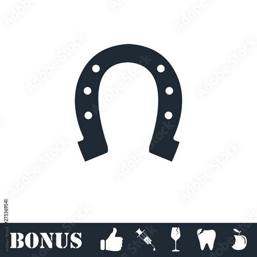 Horseshoe icon flat