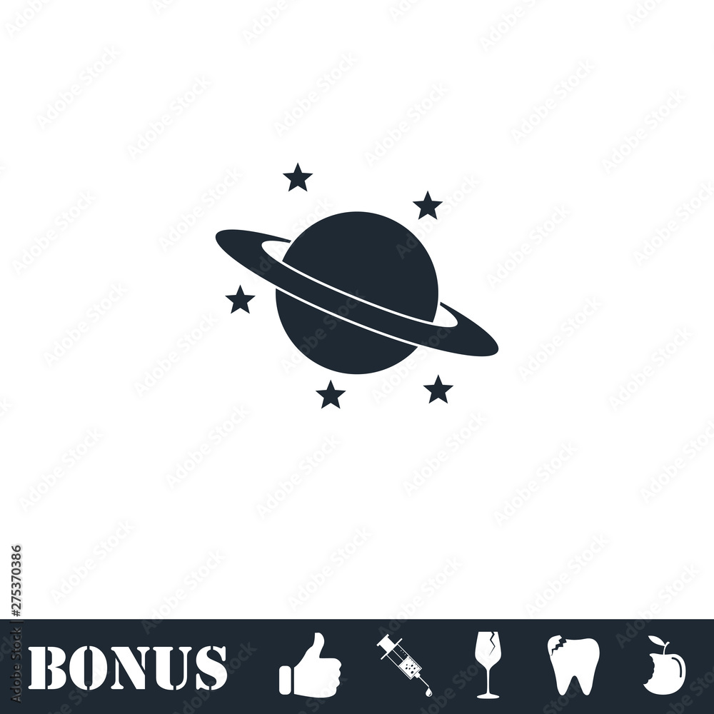 Obraz premium Planet icon flat