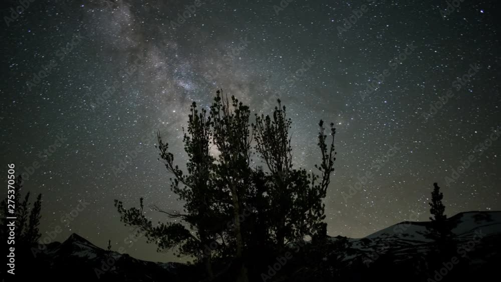 Beautiful time lapse of the stars moving across the night sky.
