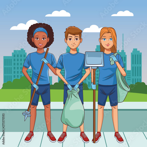 cleaning service person avatar cartoon character