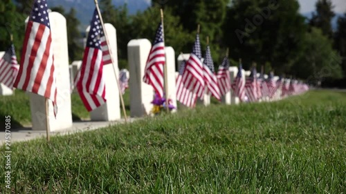 Rack Focus of Military Headstones