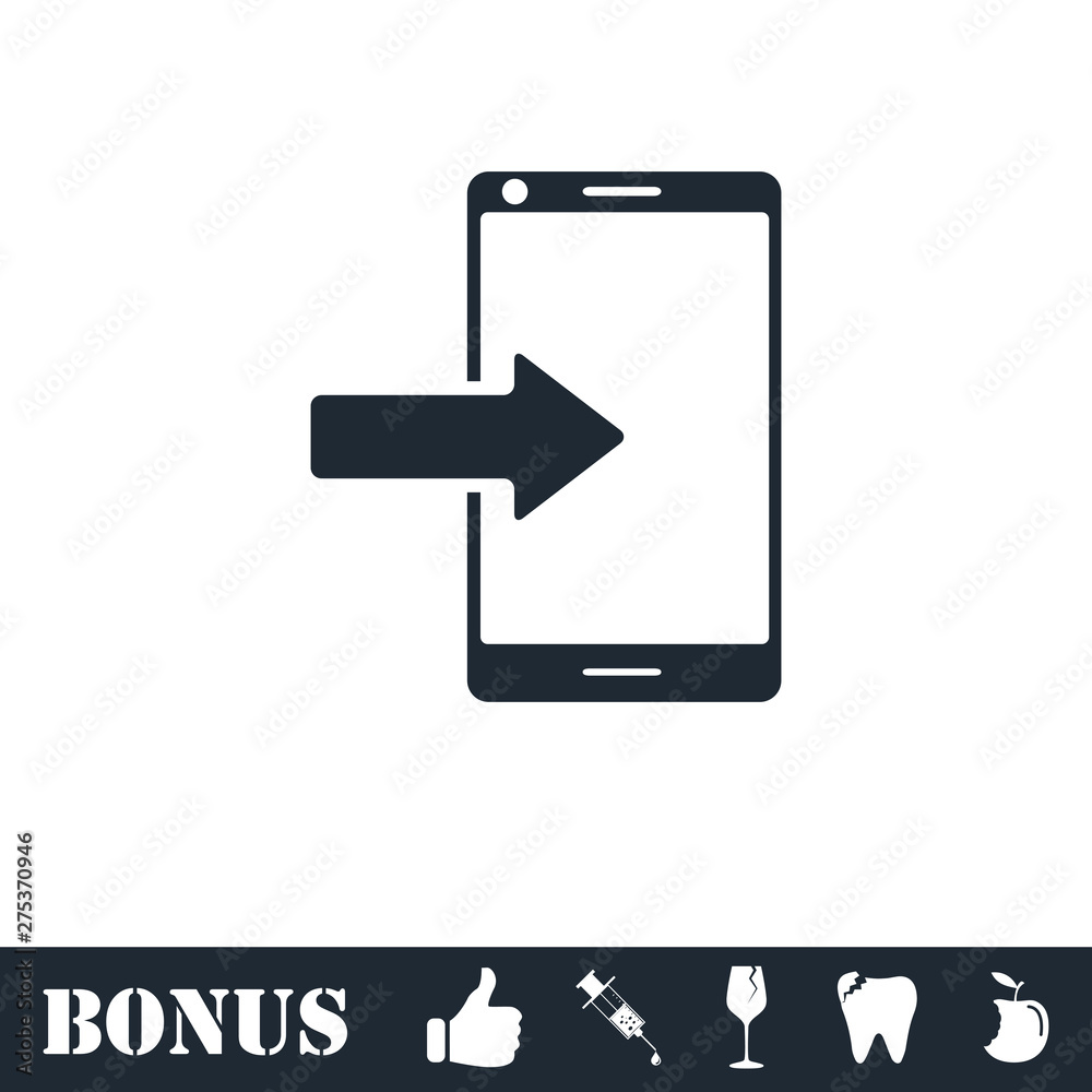 Incoming calls icon flat Incoming calls icon flat