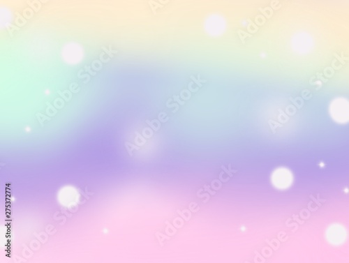 Unicorn Marble Galaxy Print pattern. Pastel clouds and sky with bokeh . Cute bright candy background . Concept for montage yours product or presentation for girl .Princess style.  © Nalinee