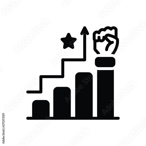Black solid icon for success triumph