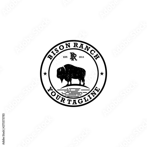 bison ranch logo design