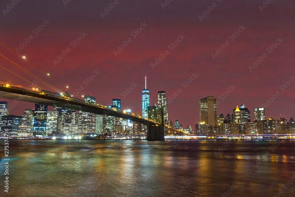 Manhattan Island and the Brooklyn Bridge