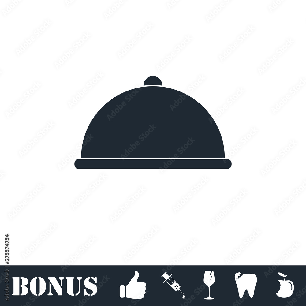 Covered Food icon flat Covered Food icon flat