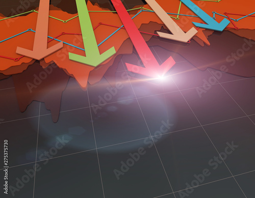 Financial stock market chart, career success arrow with statistic chart photo