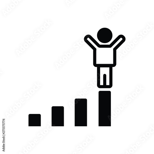 Black solid icon for success 