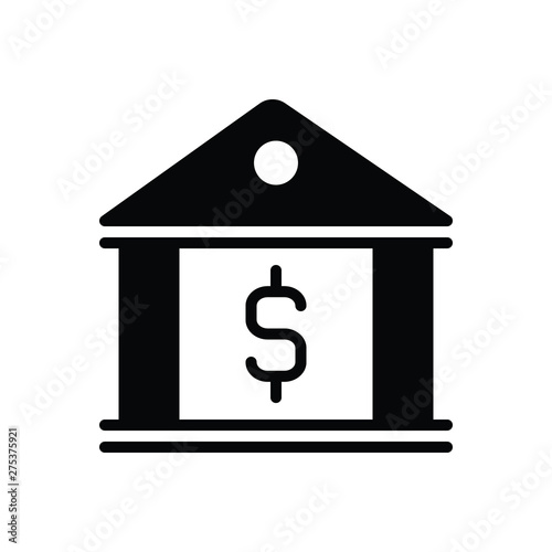 Black solid icon for banking