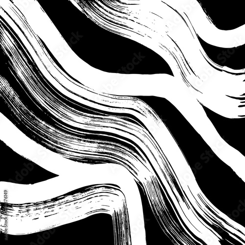 Brush grunge pattern. White and black vector.