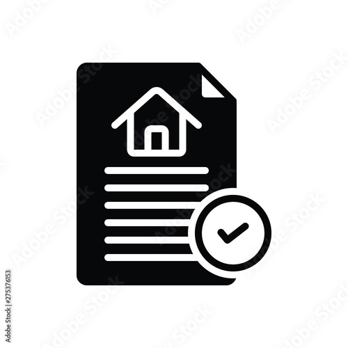 Black solid icon for contract agreement