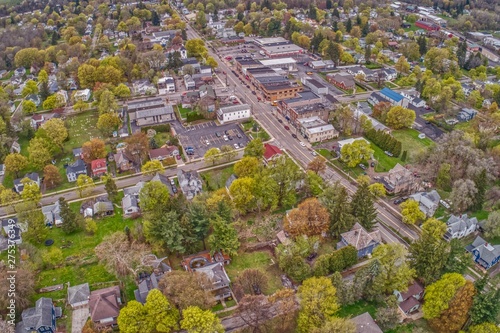 Aerial View of the Small Town of Sodus in Upstate New York