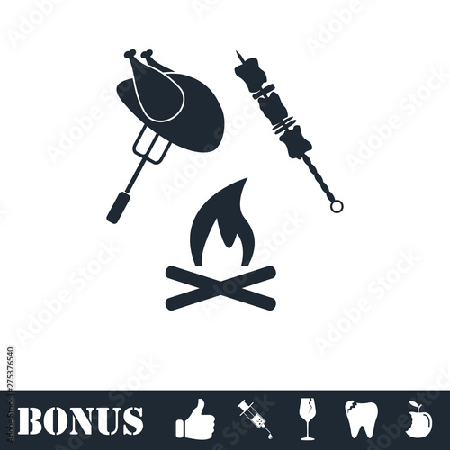 Grill Or Barbecue icon flat