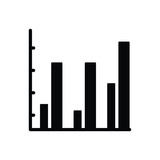 Black solid icon for bar chart
