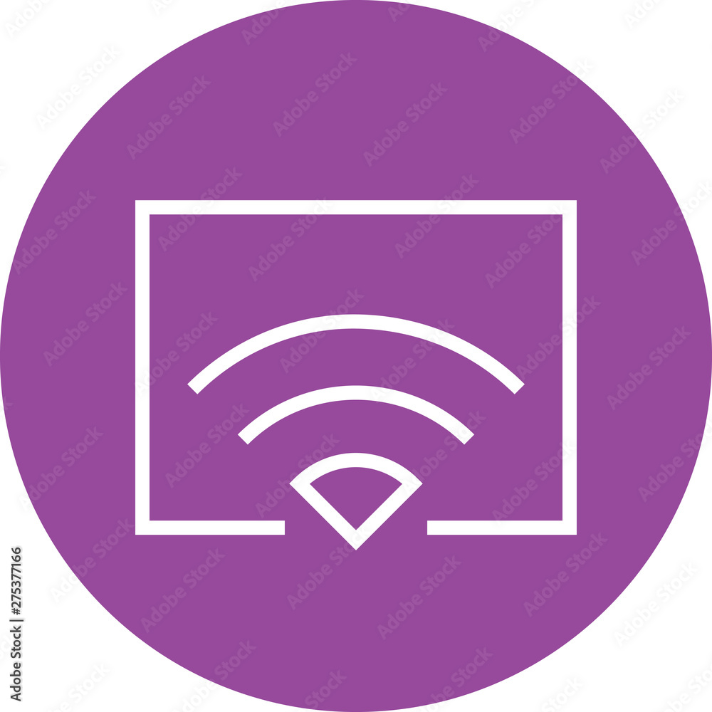 WiFi to TV Signal Outline Icon WiFi to TV Signal Outline Icon