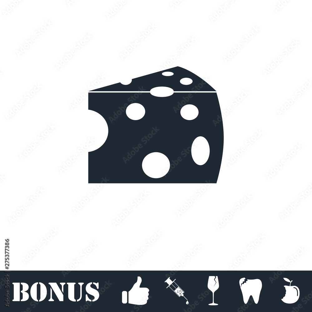 Cheese icon flat Cheese icon flat